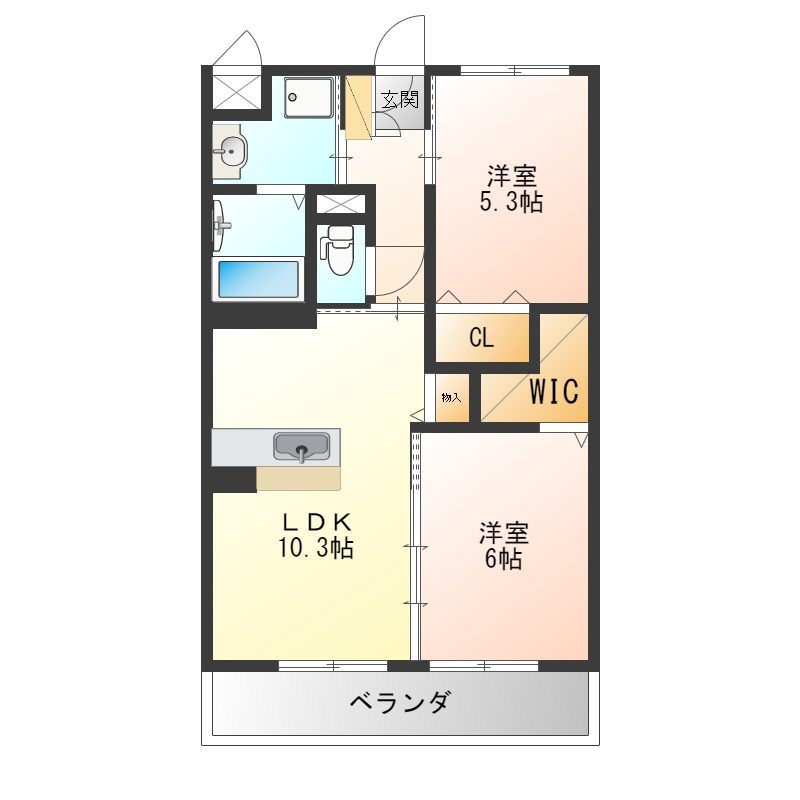 エトワールKEI 201号室 間取り