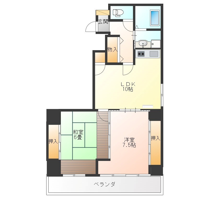 アーバンシェルA館 301号室 間取り