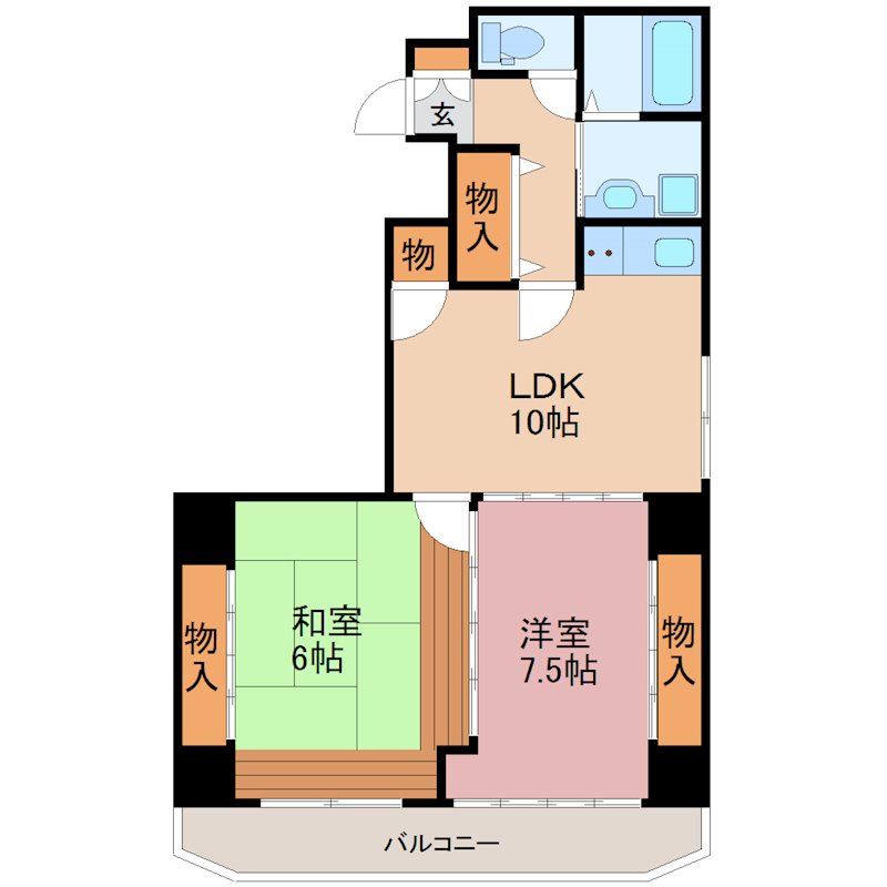 アーバンシェルA館 301号室 間取り