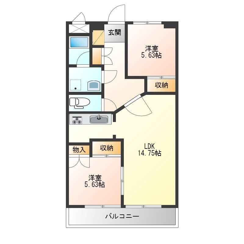 ROSE CORE COURT 402号室 間取り