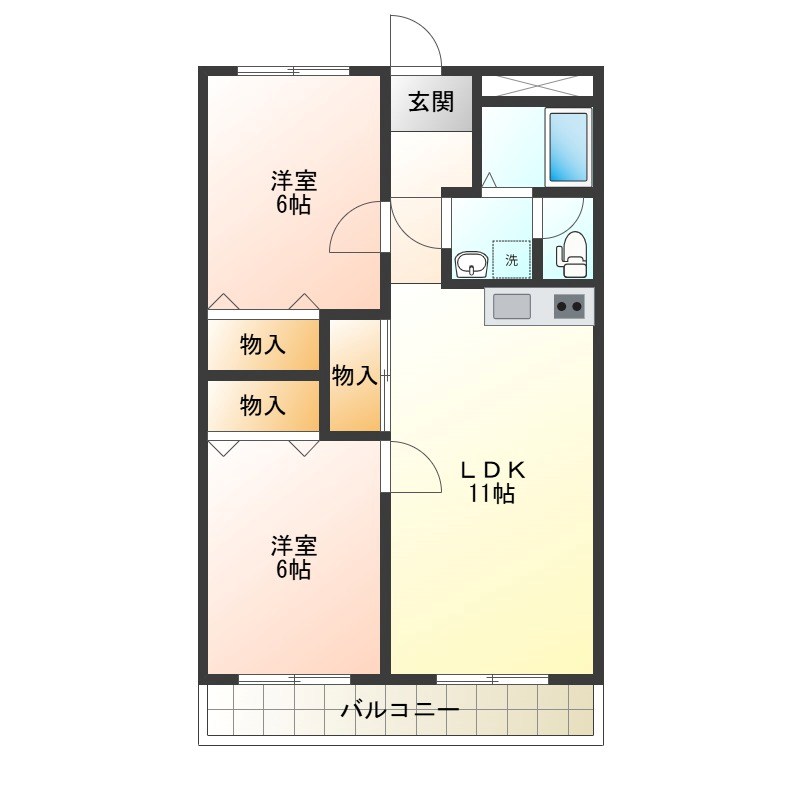 ハイツ志光  303号室 間取り