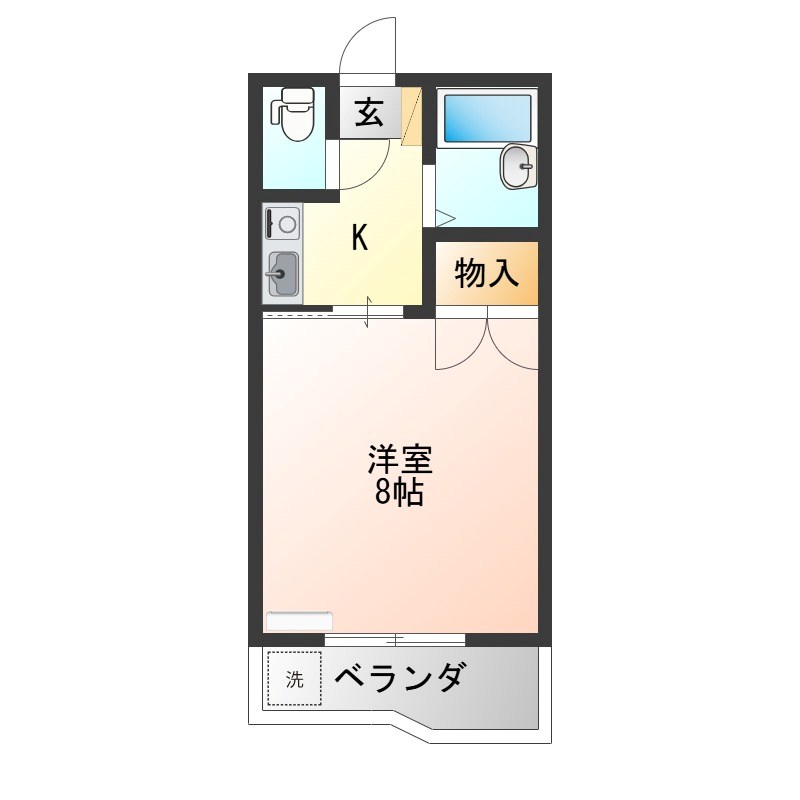 峰ヶ丘ハイツ 308号室 間取り