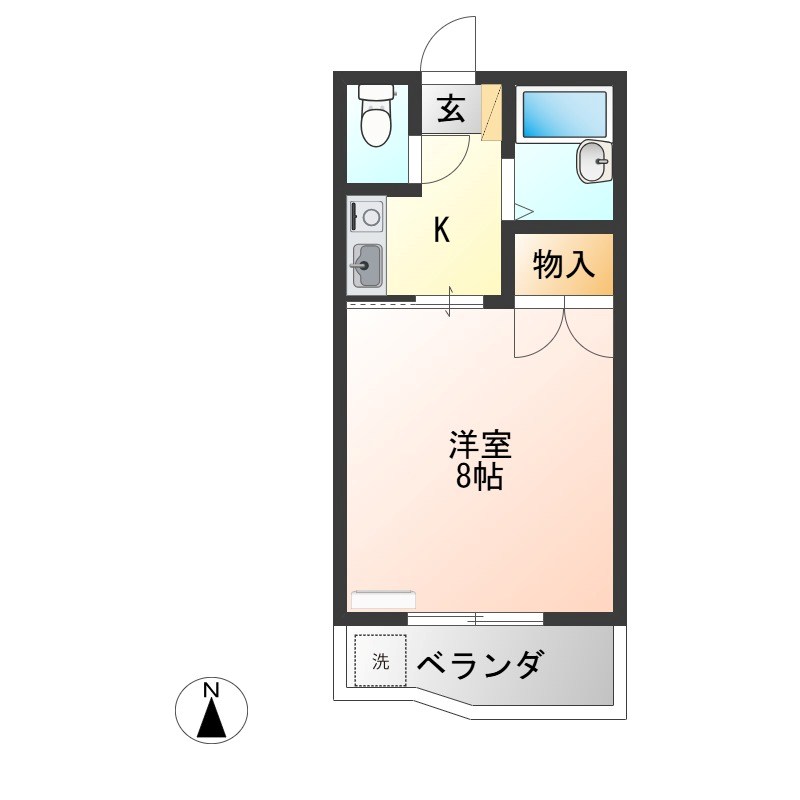 峰ヶ丘ハイツ 303号室 間取り