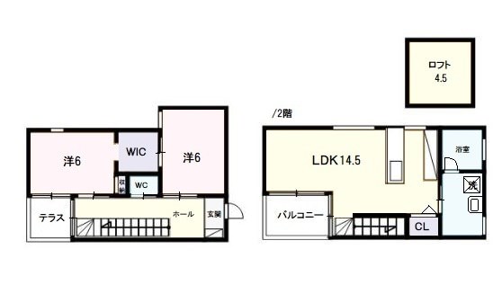 ヴィラ　エスポワール　本陣 101号室 間取り