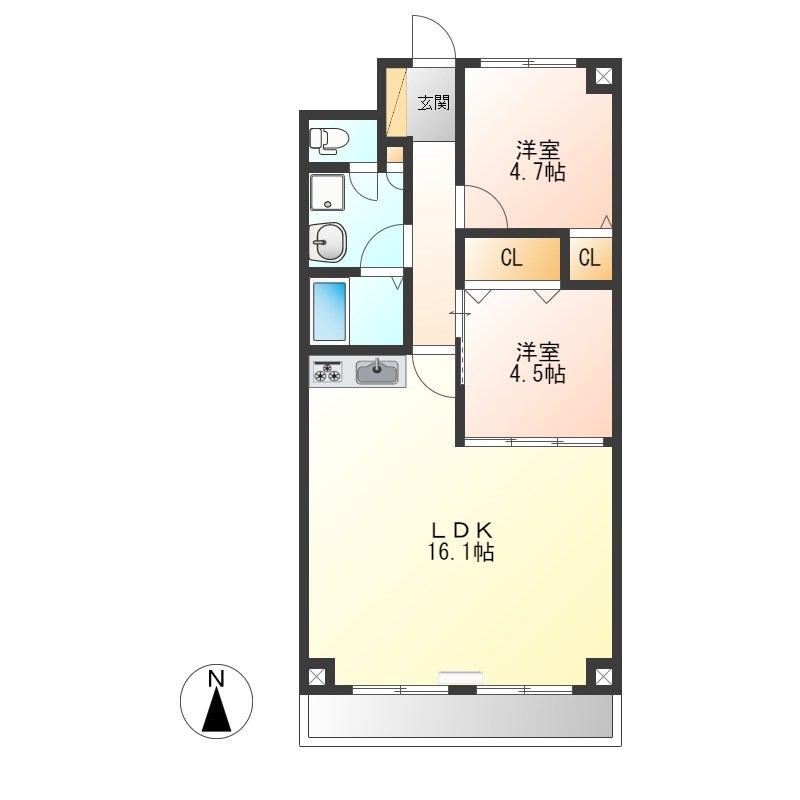 マンション桜 203号室 間取り