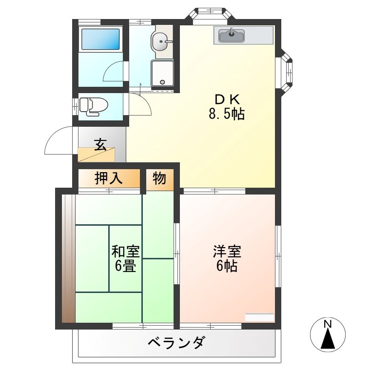 さくらコーポ3 201号室 間取り