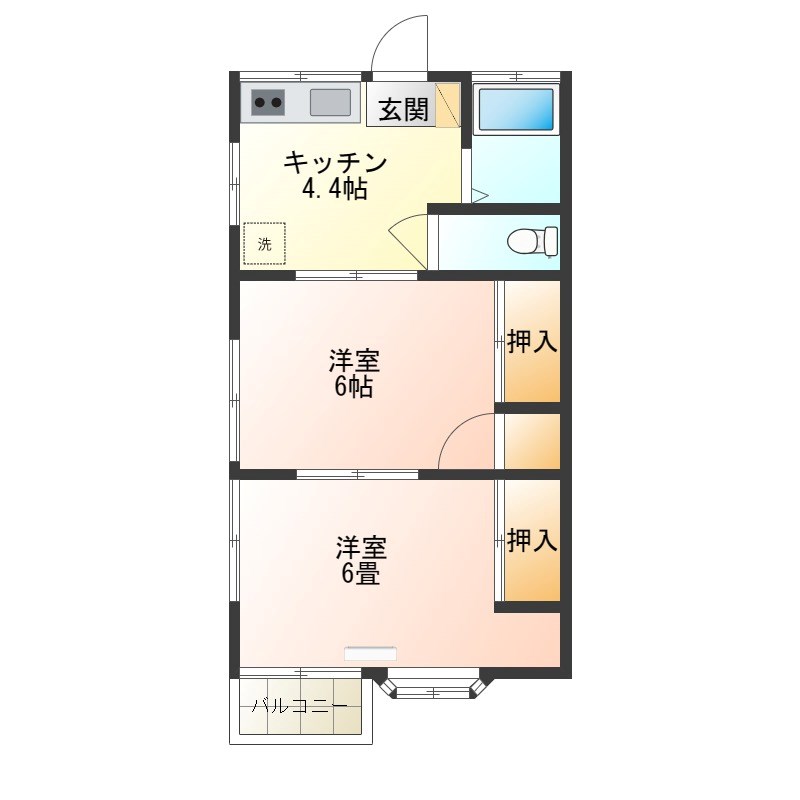 舘野コーポ 205号室 間取り