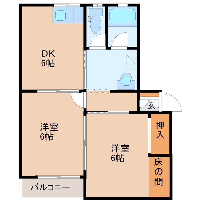 リバティハイツⅡ 203号室 間取り