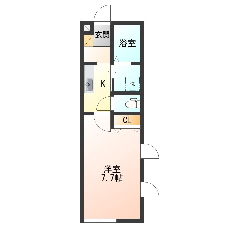 THE　HOUSE　UTSUNOMIYA 201号室 間取り