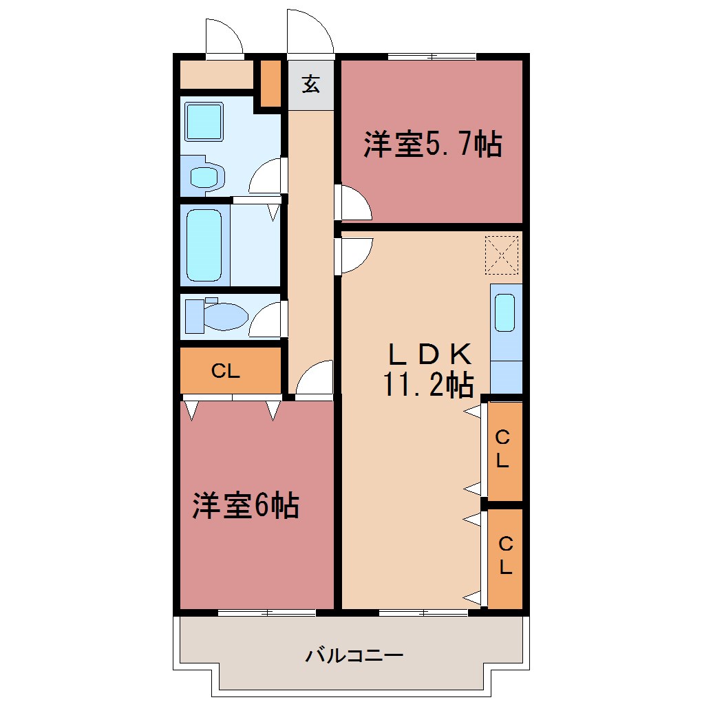 ベルフォーレA棟 401号室 間取り
