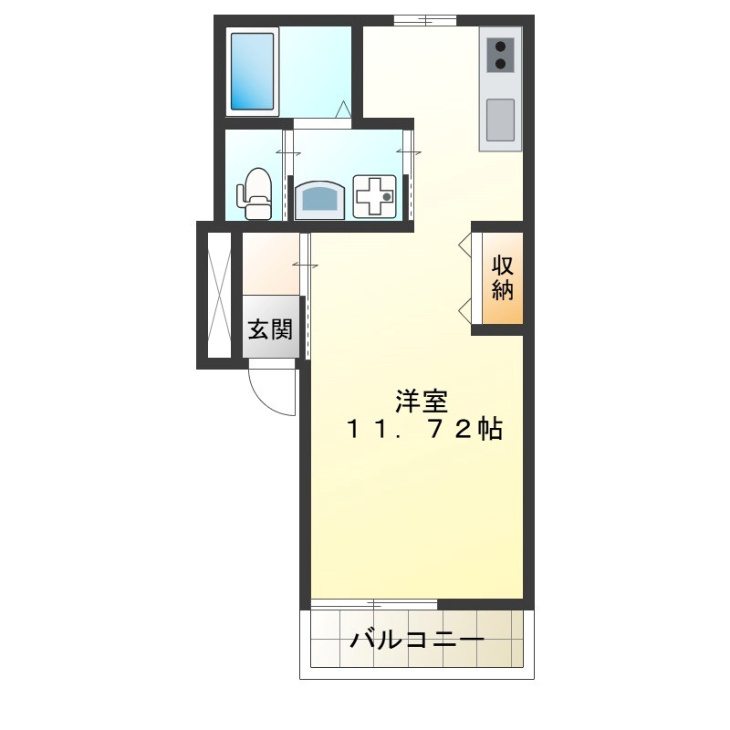 flat城山 102号室 間取り