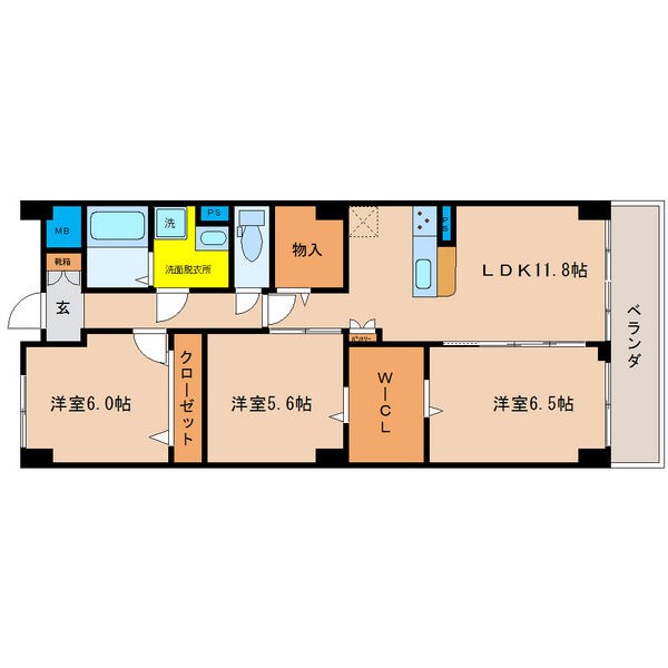 PLACIDES 502号室 間取り