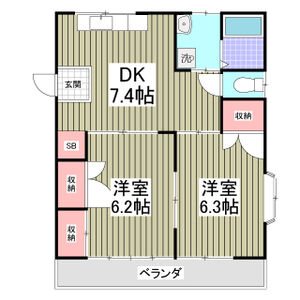 ソレアードコートA 202号室 間取り