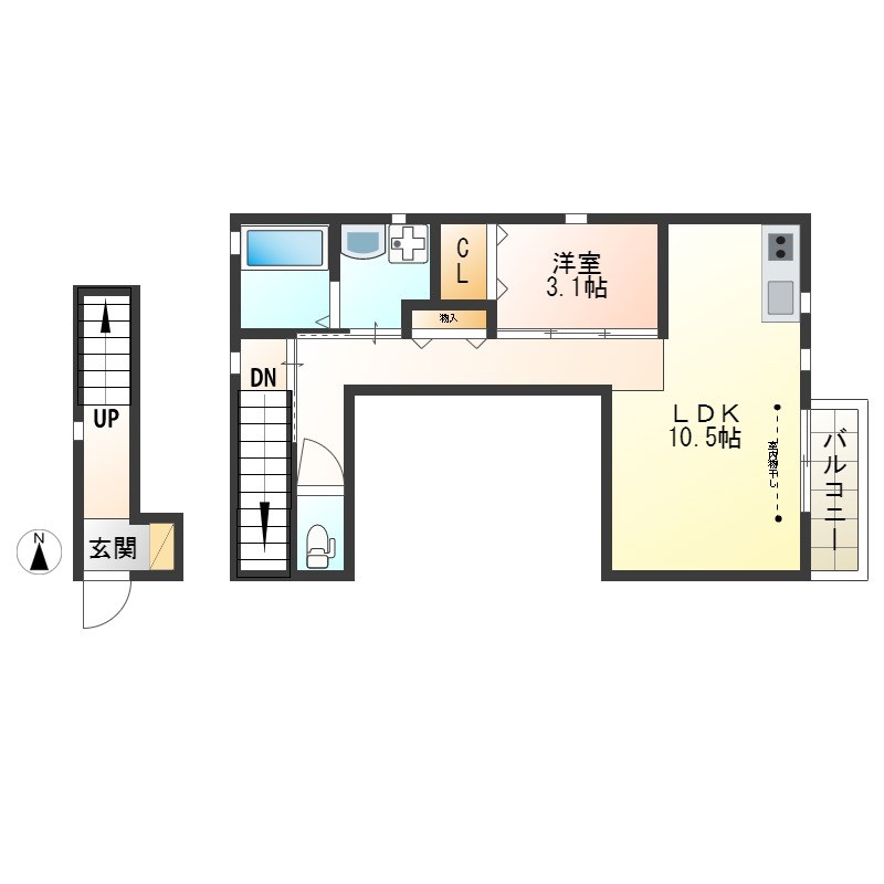 Sakura　Riant(サクラ　リア) 201号室 間取り