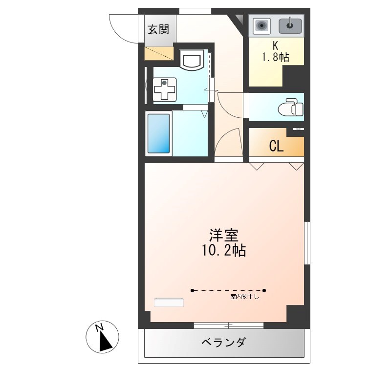 マンション宿郷Ⅱ 409号室 間取り