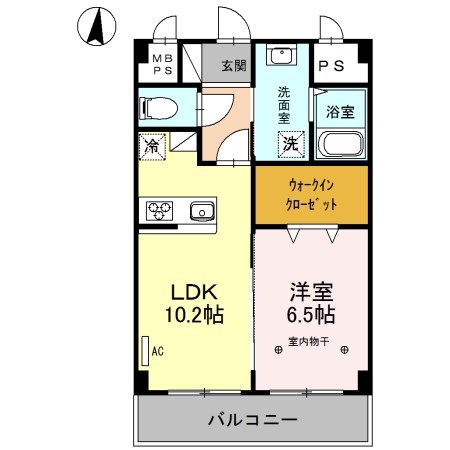 CREA元今泉 303号室 間取り