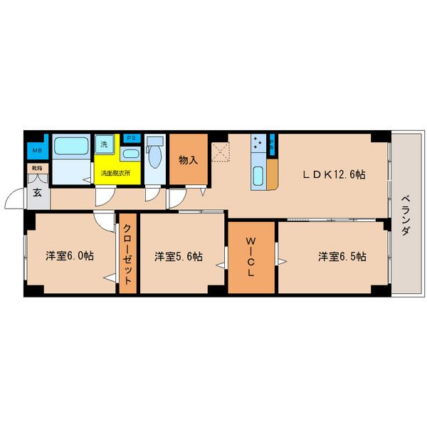 PLACIDES 105号室 間取り