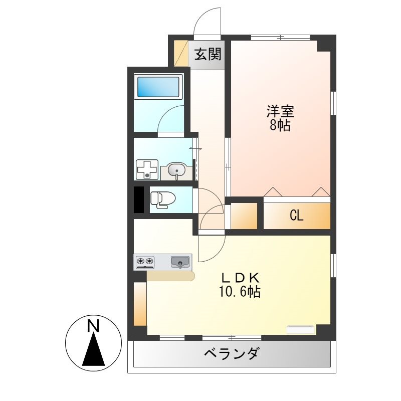 NARABU弐番館 202号室 間取り