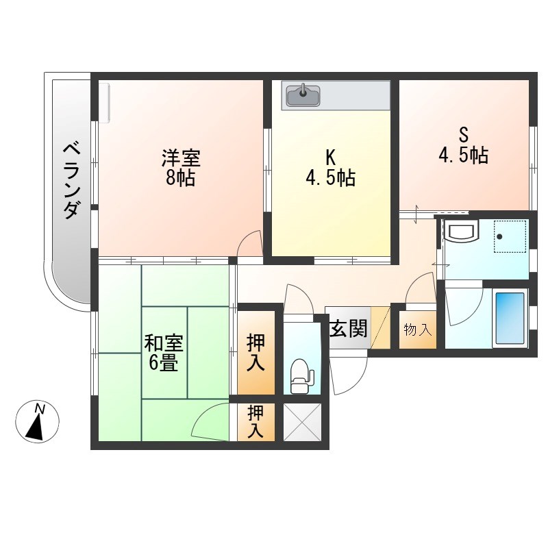 清住ハイツ 202号室 間取り