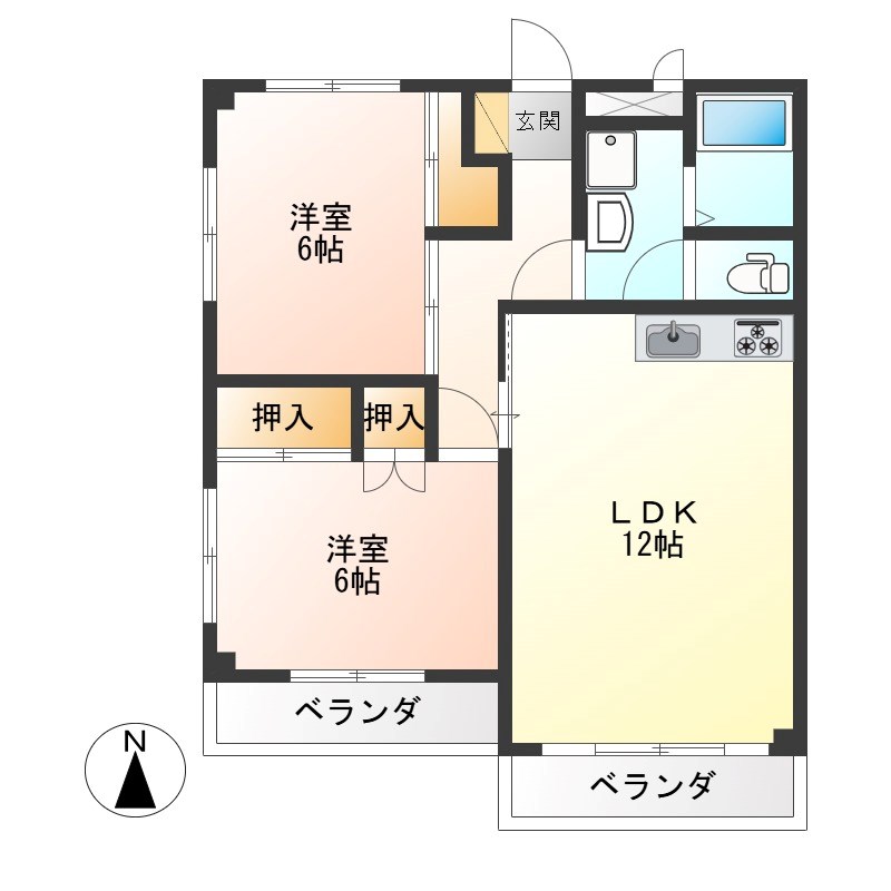 シティ・サンロード 3-C号室 間取り