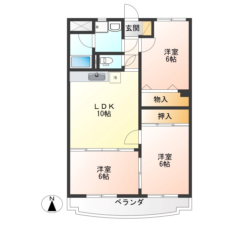 ファミーユA棟 203号室 間取り