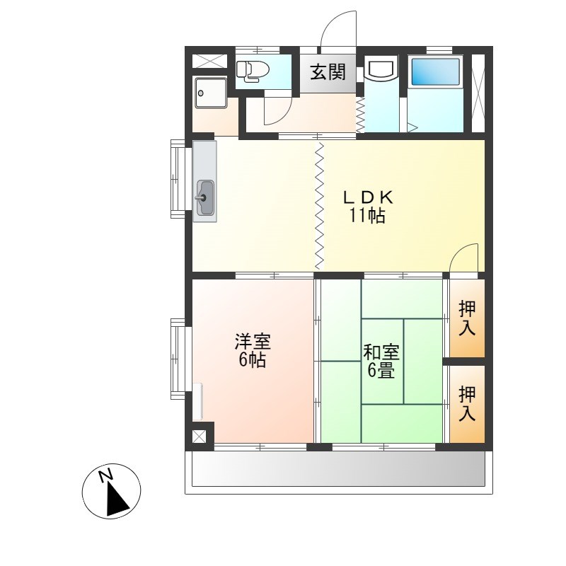 シャンポール双葉 301号室 間取り