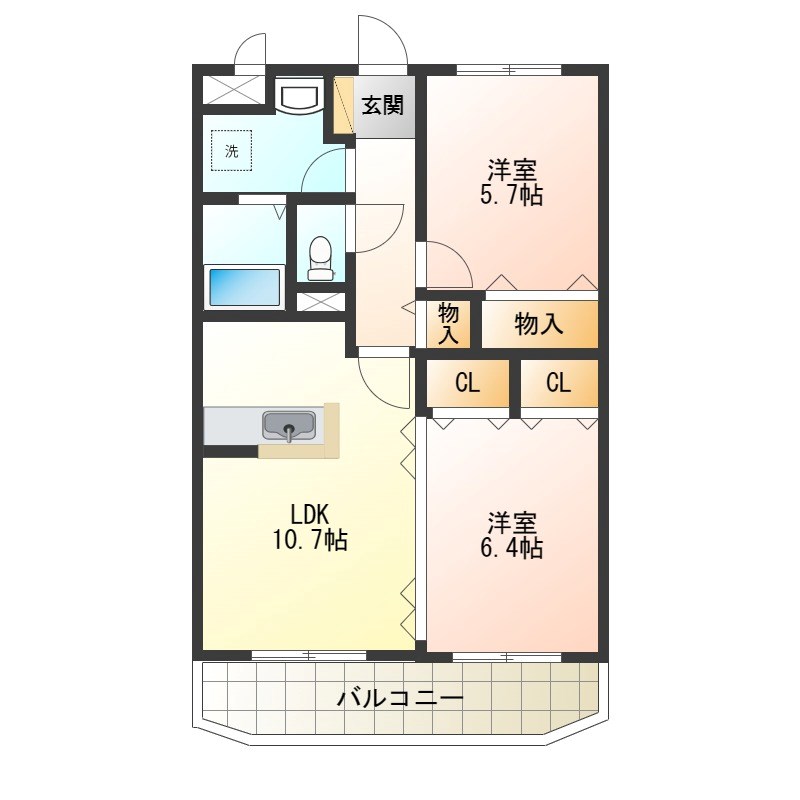 グリーンステージⅡ 103号室 間取り