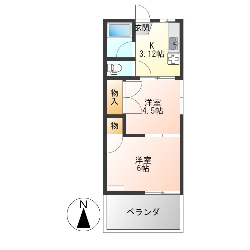 みつるハイツ 201号室 間取り