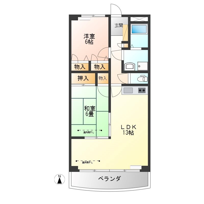 アトリオ今泉7 606号室 間取り