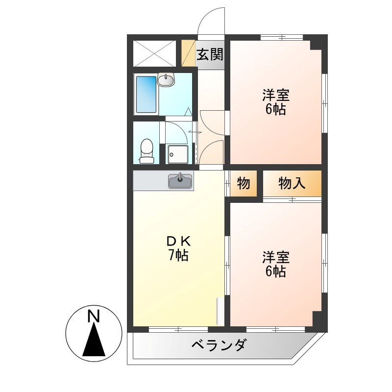 レジデンス滝の原 201号室 間取り