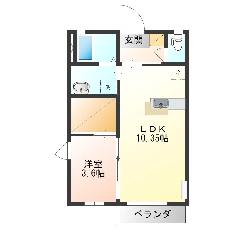 クレモア 205号室 間取り