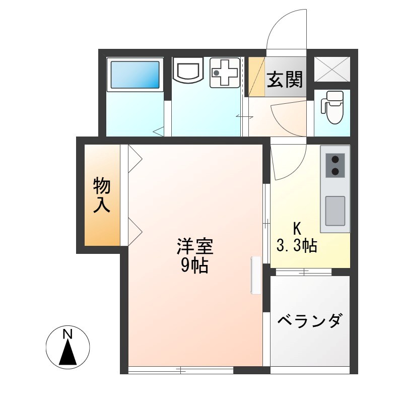ラベニール 202号室 間取り