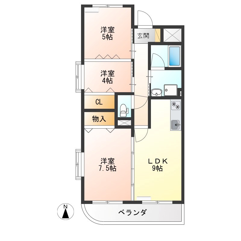 清和マンション 303号室 間取り