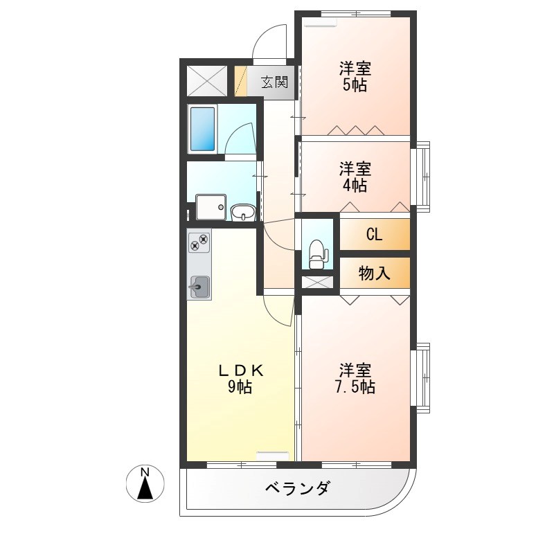 清和マンション 303号室 間取り
