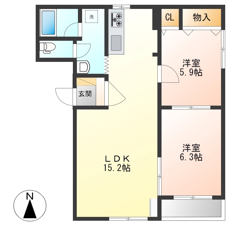 キャメリアA棟 間取り図