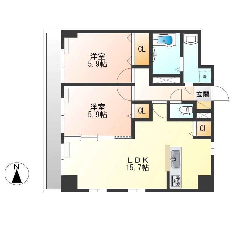 ソレイユ御蔵町 406号室 間取り