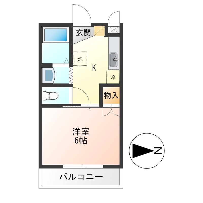 チーズコート 201号室 間取り