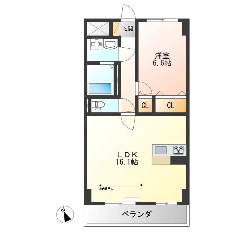 S-FORT宇都宮南大通り 206号室 間取り