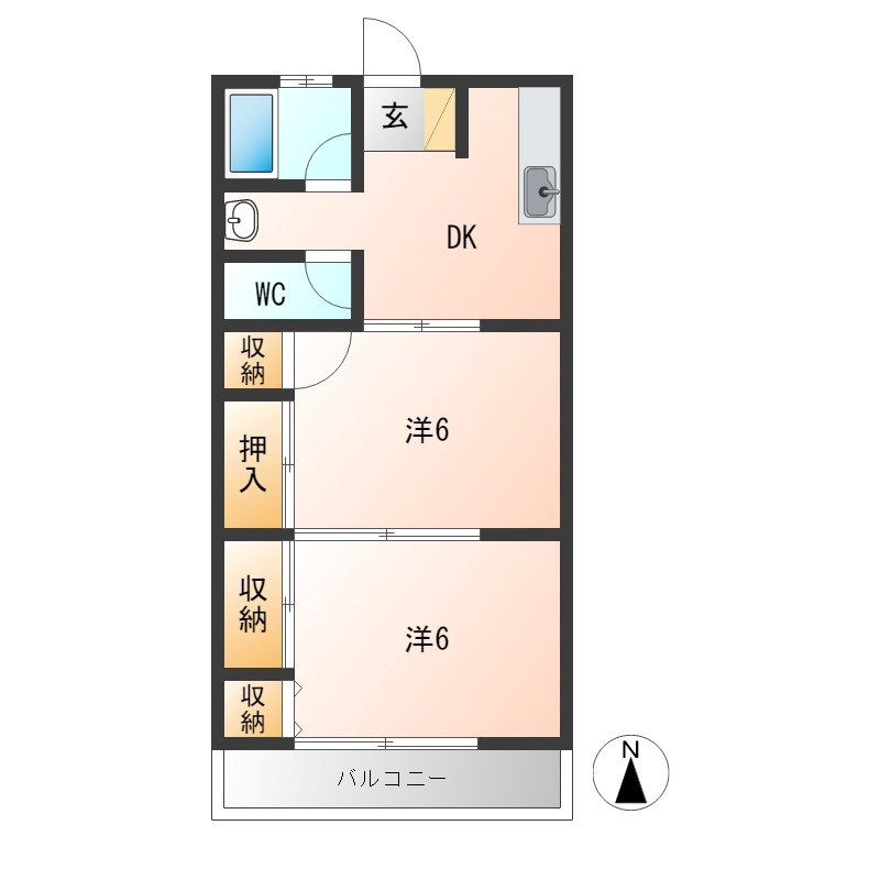 奈良渕ハイツ 間取り図