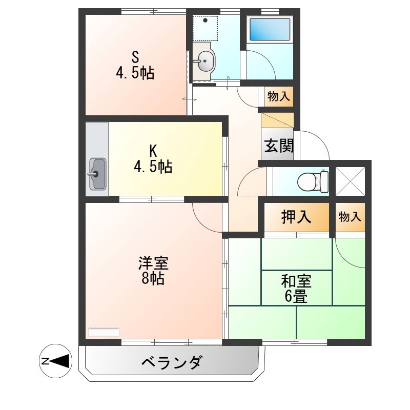 清住ハイツ 202号室 間取り