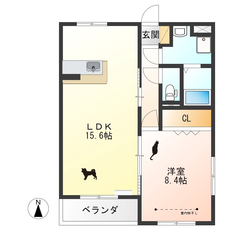 Y&Mカミュー 206号室 間取り