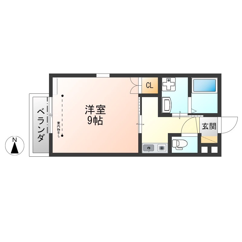 Monstera　(モンステラ) 201号室 間取り