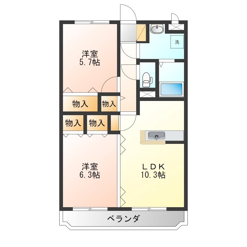 Y&Mシルキー 301号室 間取り