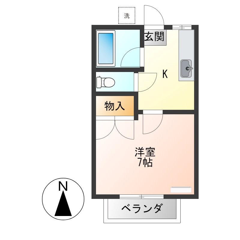 グリーンハイツ陽向台 E号室 間取り