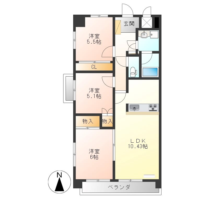 クロワサンス 間取り図