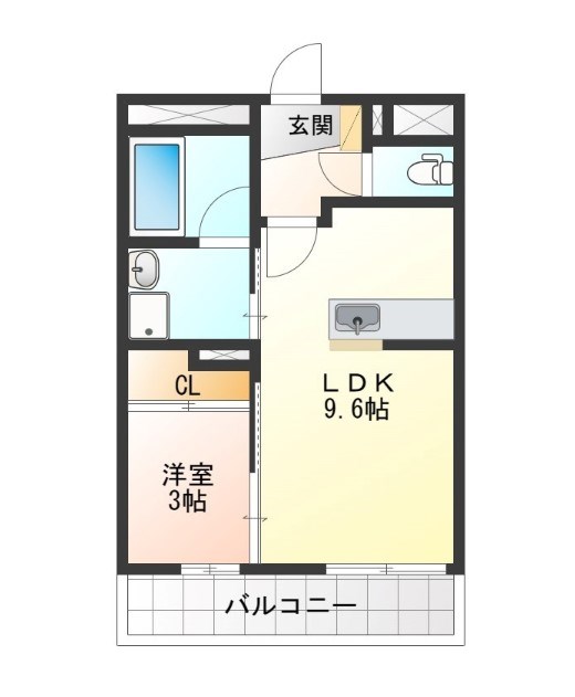 ノッティングヒル 202号室 間取り