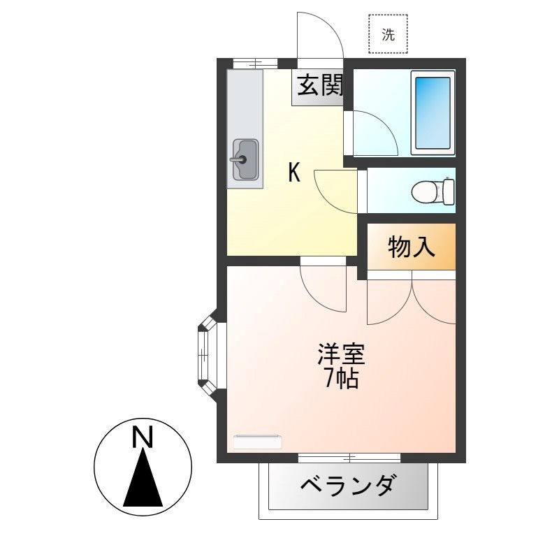 グリーンハイツ陽向台 A号室 間取り