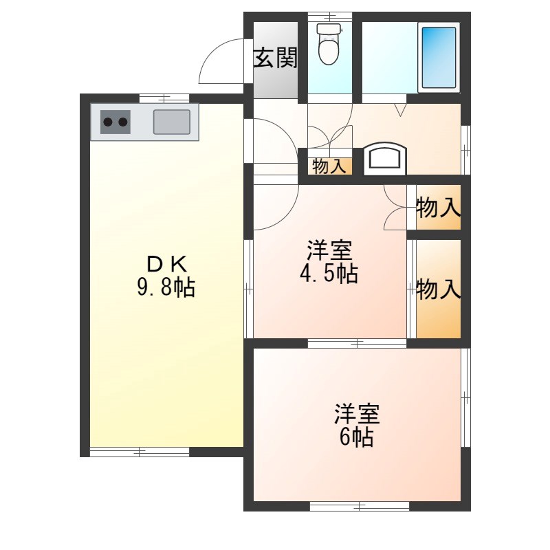 ホワイトバーチ 102号室 間取り