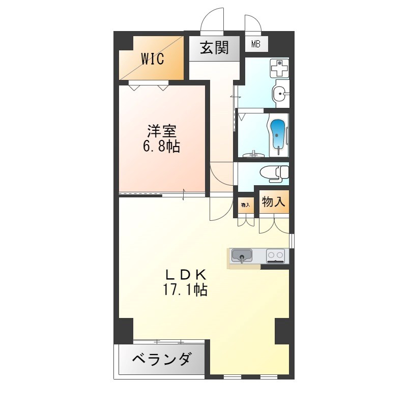 ルアナコート 202号室 間取り