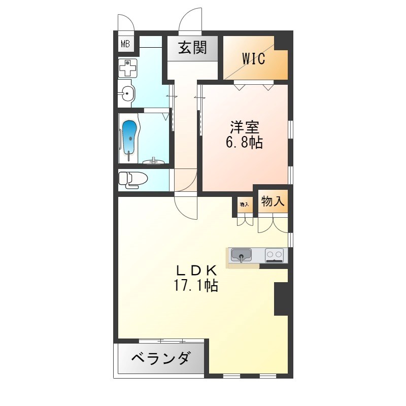 ルアナコート 601号室 間取り